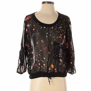 Princess Vera Wang blouse shirt top flower pattern